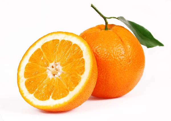 stock image One oranges and half juicy half oranges