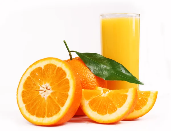 stock image One oranges and half juicy half oranges