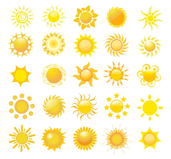太陽のアイコンのセット — ストック写真