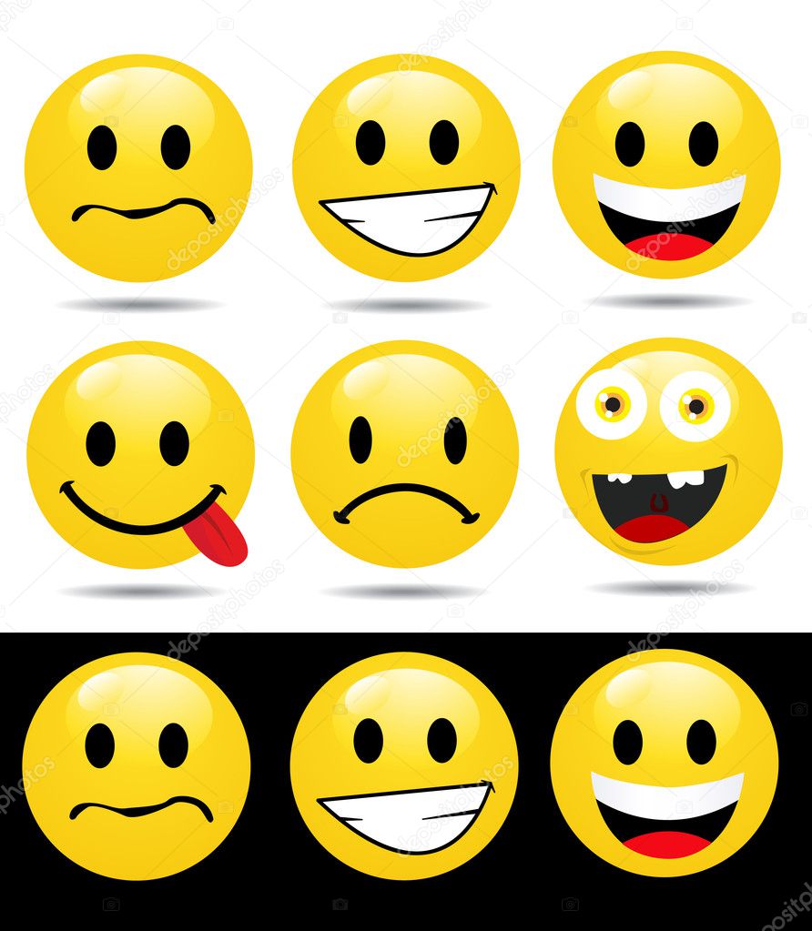 Set of characters of yellow emotions — Stock Photo © nezezon #5963927