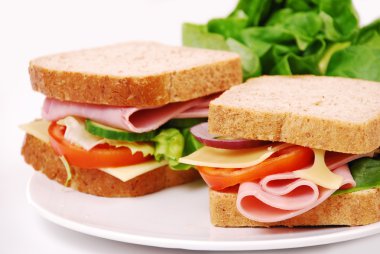 Healthy ham sandwich with clipart