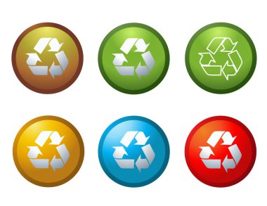  recycle buttons icons symbols illustration