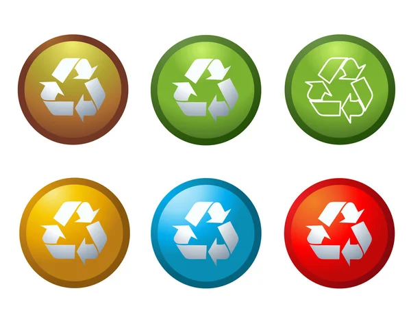 Recycle buttons icons symbols illustration — Stockfoto