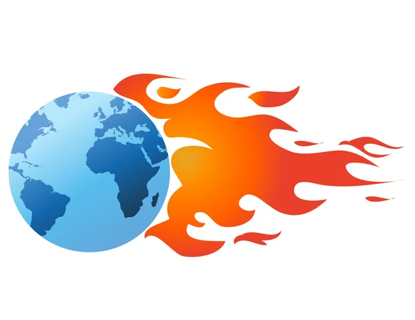Globus mit Flammen — Stockfoto
