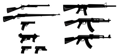  collection of weapon silhouettes clipart