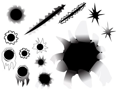 Bullet Holes and Slashes clipart