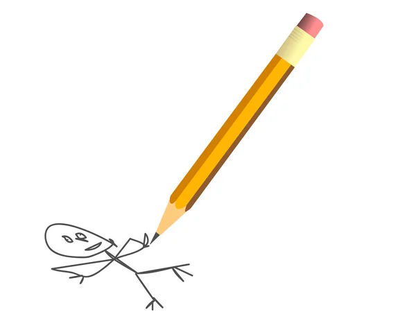 Illustration of a yellow pencil — Stok fotoğraf