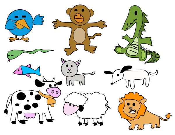Set - stylized animals — Stock fotografie