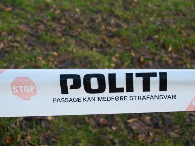 Danish police barrier sign clipart