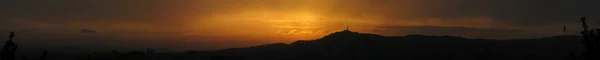 Panorama mountains and sunset — Stock Photo, Image
