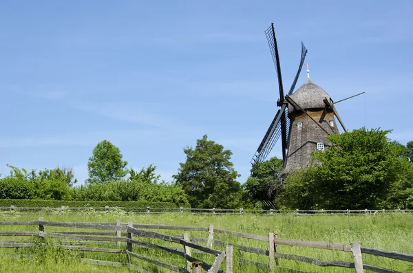 stock image Traditional wooden wind mill