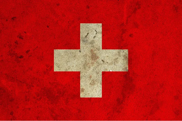 瑞士国旗 grunge — 图库照片