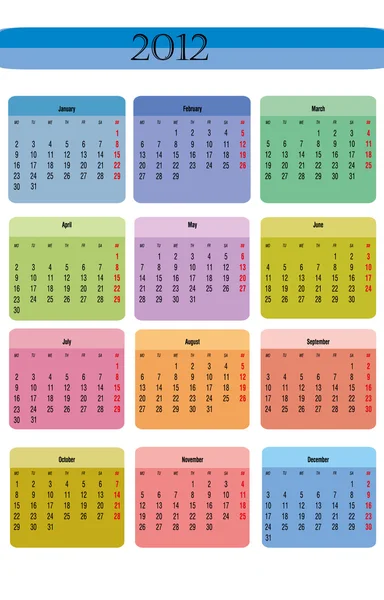 20120 календарь — стоковый вектор