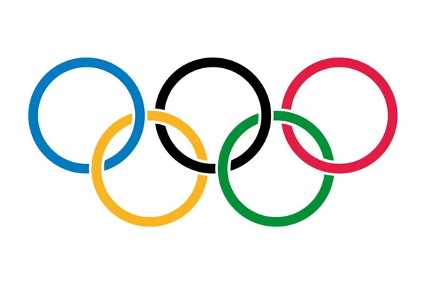Olympiska flaggan — Stockfoto