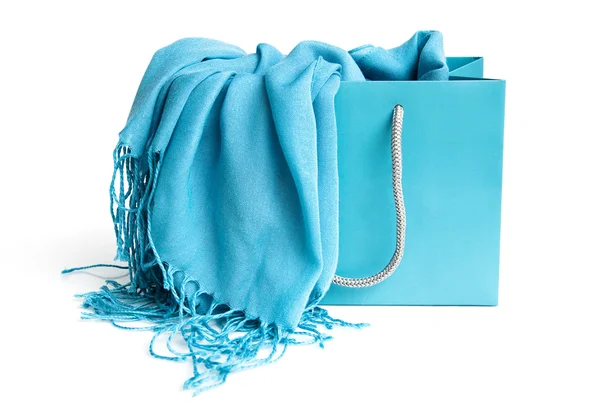 Shopping bag con sciarpa — Foto Stock