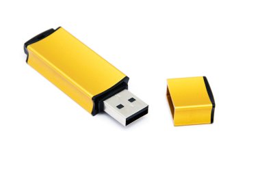 Golden USB Memory Stick clipart