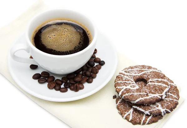 Cup of coffee and biscuits — Stock Photo, Image