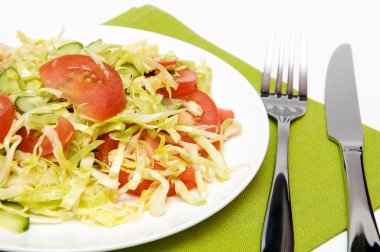 Cabbage salad with tomato clipart