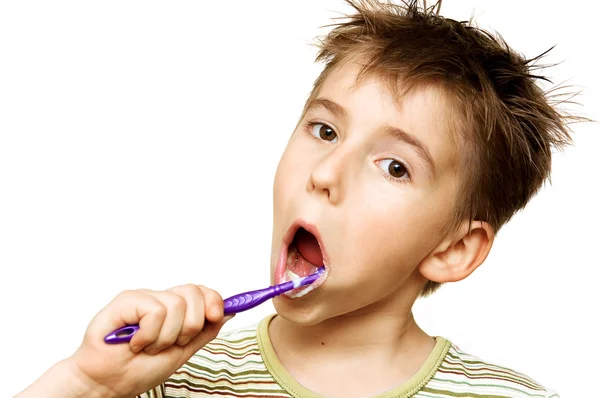 Çocuk Diş Fırçalama — Stok fotoğraf