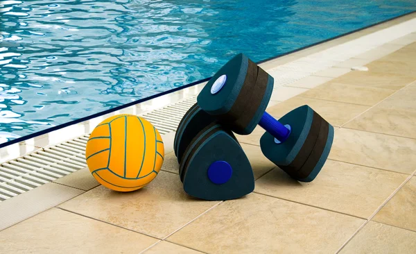 Dumbbells and Ball — Stock Photo, Image