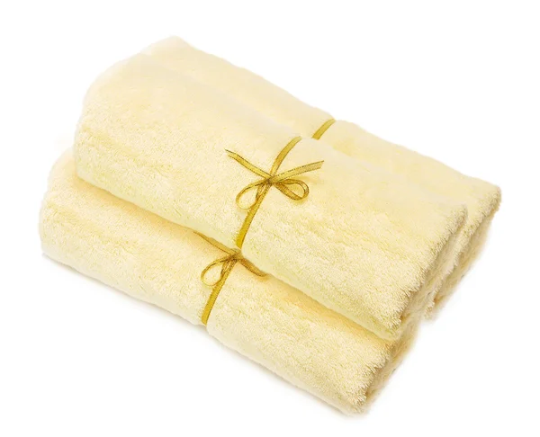 Светло-желтые полотенца — стоковое фото