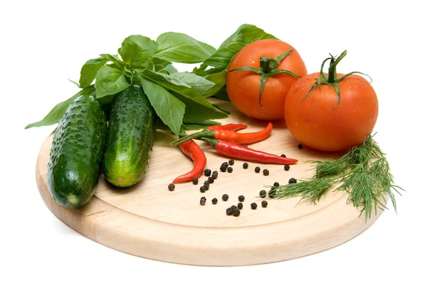 Grönsaker, kryddor och gröna — Stockfoto