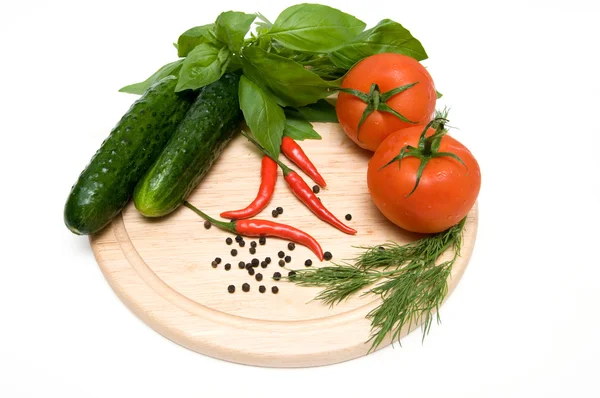 Grönsaker, kryddor och gröna — Stockfoto