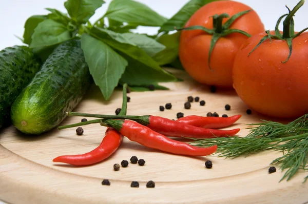 Vegetables, herbs and spices — Stock Photo, Image