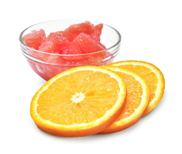 Orange and grapefruit slices — Stock Photo, Image