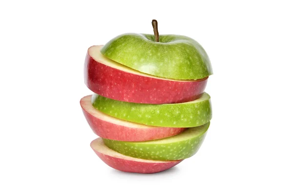 Czerwone i zielone jabłko — Zdjęcie stockowe