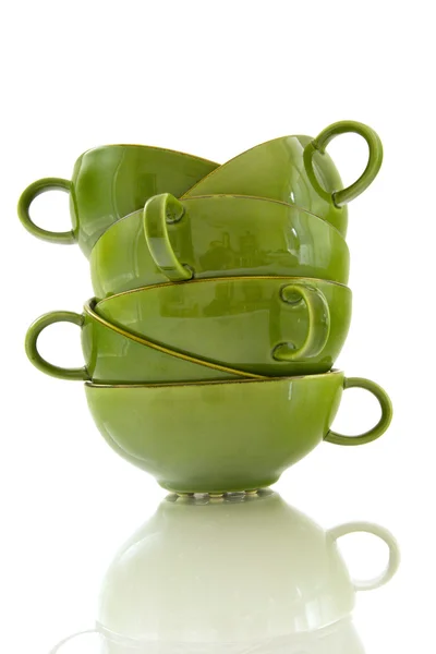 Pilha de copos verdes — Fotografia de Stock