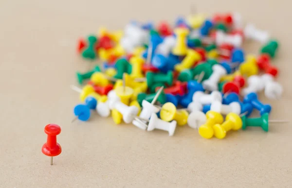 stock image Pushpins ( Thumbtacs) on cork board