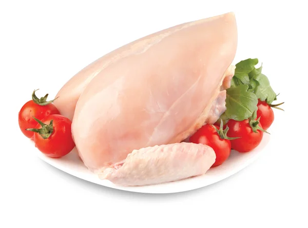 Kyckling på en tallrik — Stockfoto
