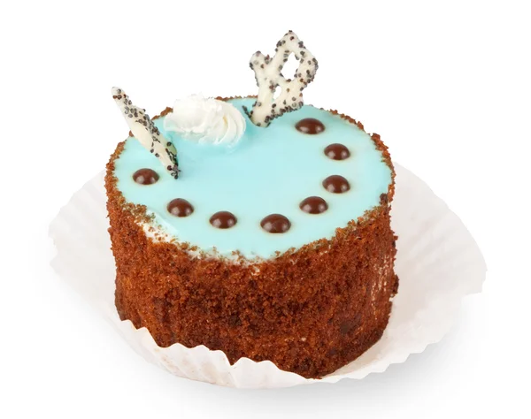 Tårta med blå grädde — Stockfoto