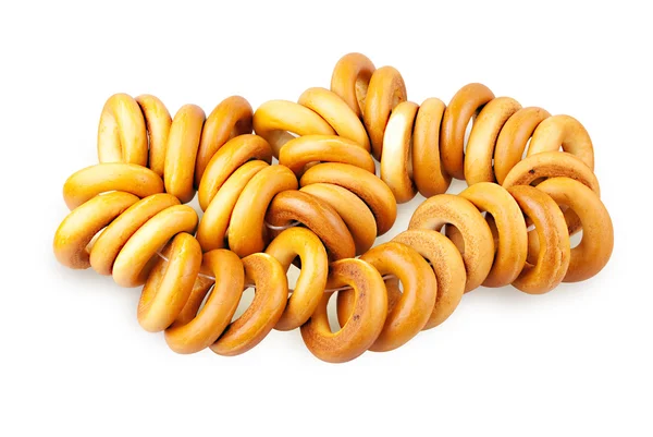 Gedroogde kleine bagels op een string — Stockfoto
