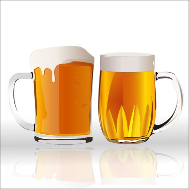 Two beer glasses clipart