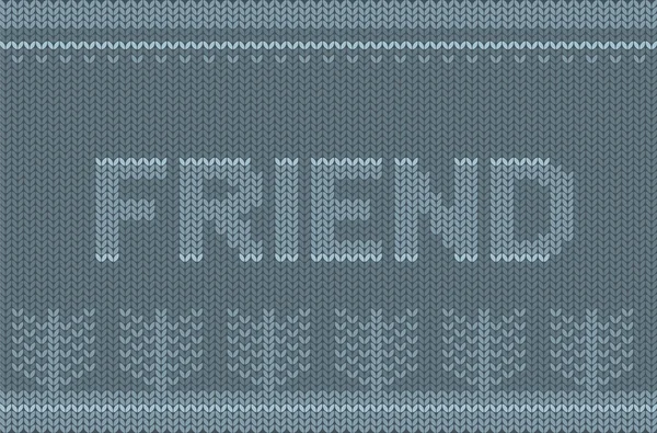 Texture tricotée avec une inscription — Image vectorielle