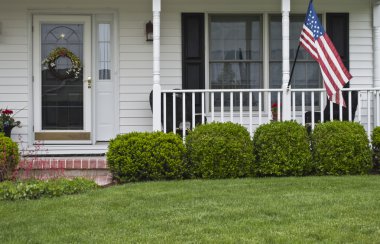 Colonial front porch clipart