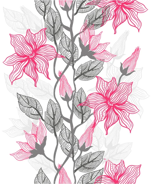 Textura sin costuras con flores en el vector — Archivo Imágenes Vectoriales