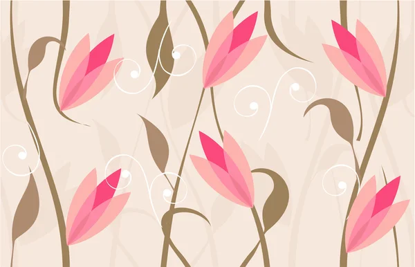 花卉无缝背景设计 — 图库矢量图片