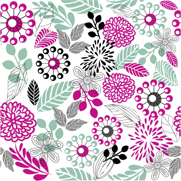 Retro floral seamless background in vector — Stock Vector
