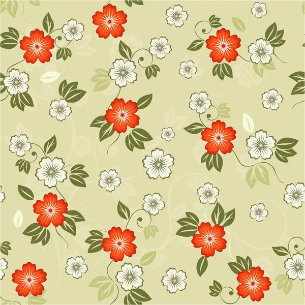 Seamless floral background in vector — Stock Vector
