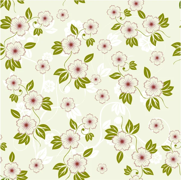 Spring floral seamless background in vector — Stock Vector