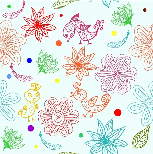 Kids seamless pattern with flowers in vector — Stock Vector