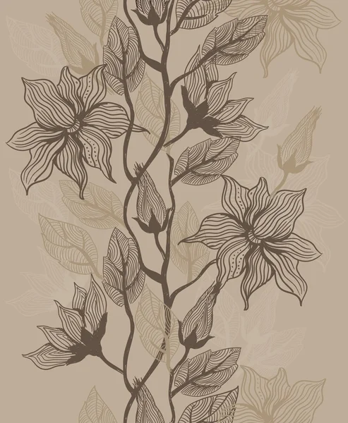 Texture sans couture avec des fleurs dans le vecteur — Image vectorielle