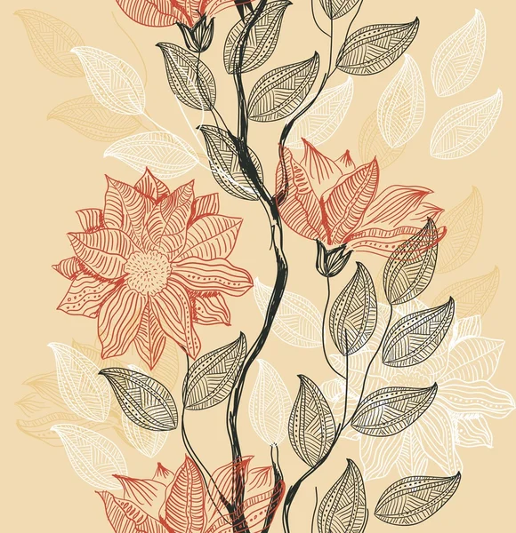 Fond floral rétro en vecteur — Image vectorielle