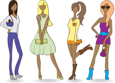 Fashionable city girl. clipart