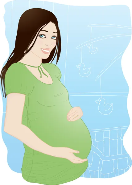 Retrato de uma mulher grávida. — Vetor de Stock