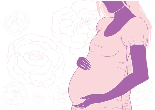 Silhouette d'une femme enceinte. — Image vectorielle
