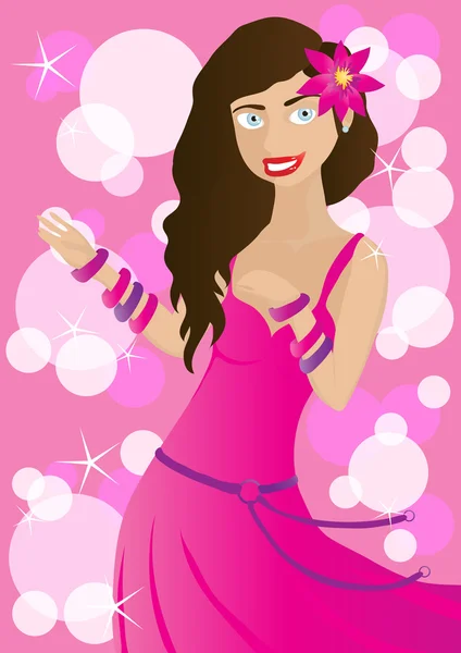 Pretty girl on a party. — Stock Vector